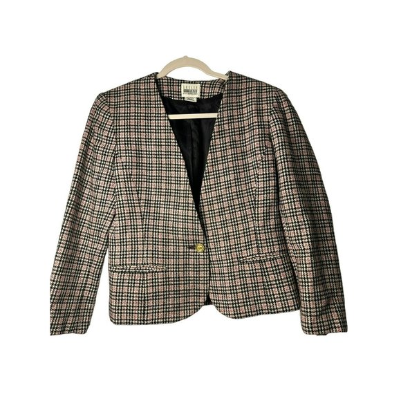 VTG Leslie Fay Wool Blend Plaid Ladies Sophisticated Nostalgic Blazer SZ 6P - Picture 2 of 8